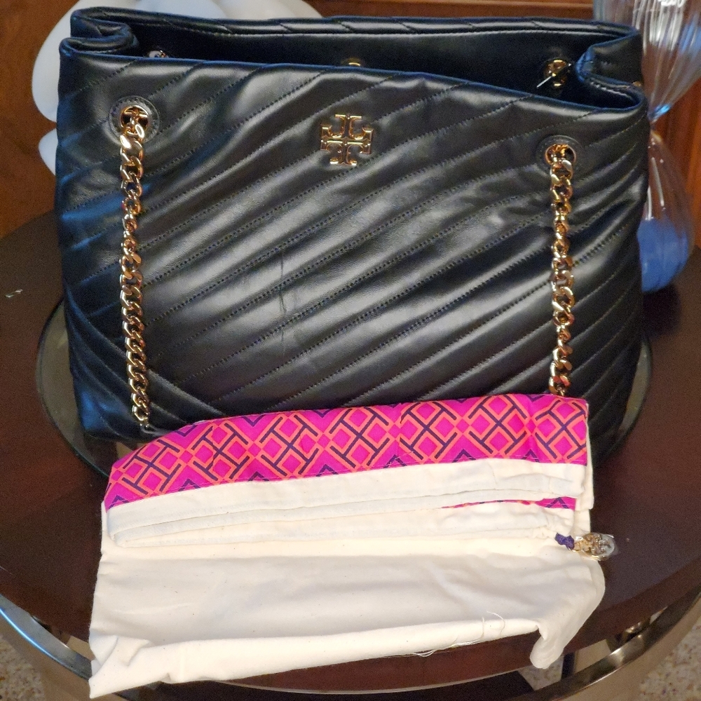 Tory Burch Kira Chevron Tote, Black